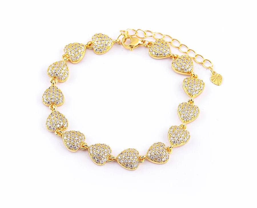 Pulseira Cravejado com Zircônia Folheado a Ouro 18K