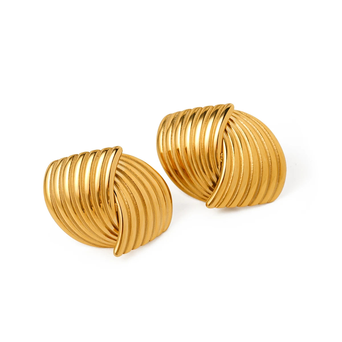 Brinco Elegante Traços Banhado a Ouro 18K