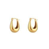Brinco Argola Média U Banhado a Ouro 18K