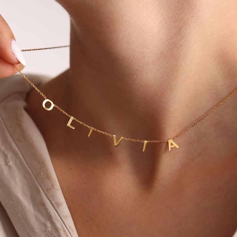 Colar Nome Personalizado Banhado a Ouro 18k