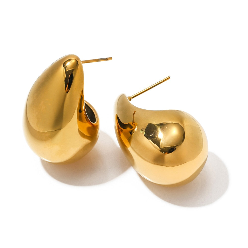 Brinco Gota Elegante Banhado a Ouro 18K