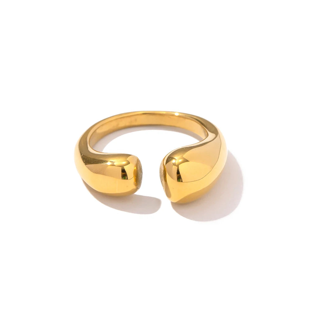 Anel Ajustável Assimétrico banhado a Ouro 18K